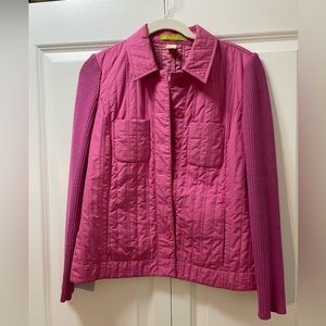 Sigrid Olsen women’s small pink coat, jacket knit and quilted, button front